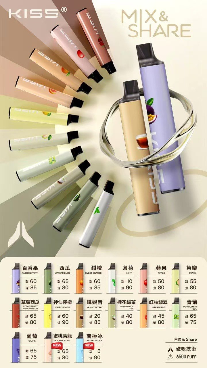 凱斯KISS 6500口一次性/拋棄式電子煙彈磁吸式混搭口味充電款:圖片 2