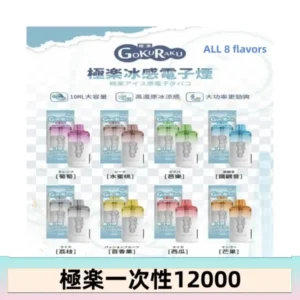 【8種口味】極楽 12000口一次性電子煙|超大容量 |口感絲滑|新品